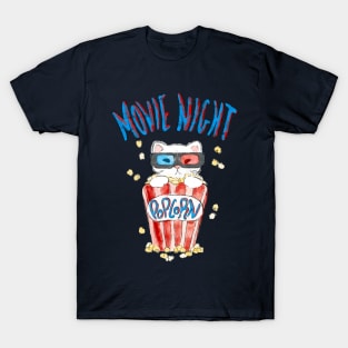 Movie Night Cat T-Shirt